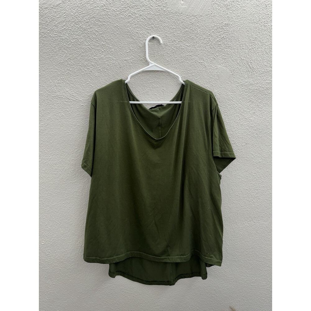 Unknown Brand Womens Shirt Size XXL Green Short Sleeve V-Neck